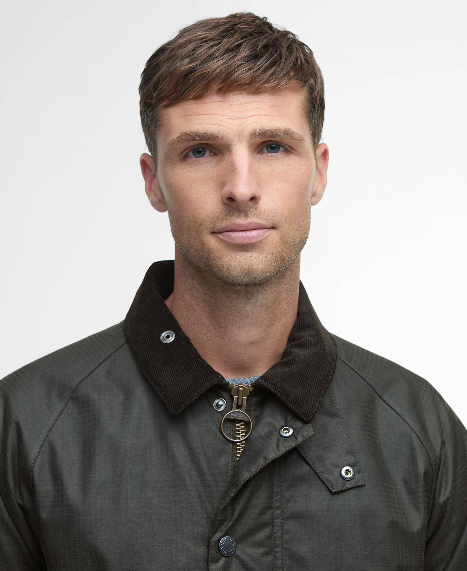 Giacca cerata con motivo a quadri Modern Beaufort Olive Check image number 3