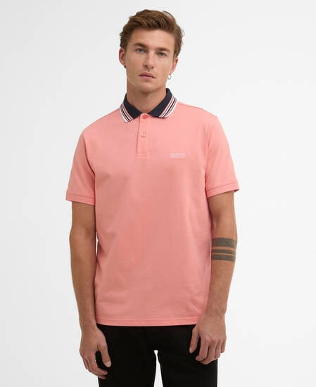 Burnwood Tipped Polo Shirt Burnt Coral