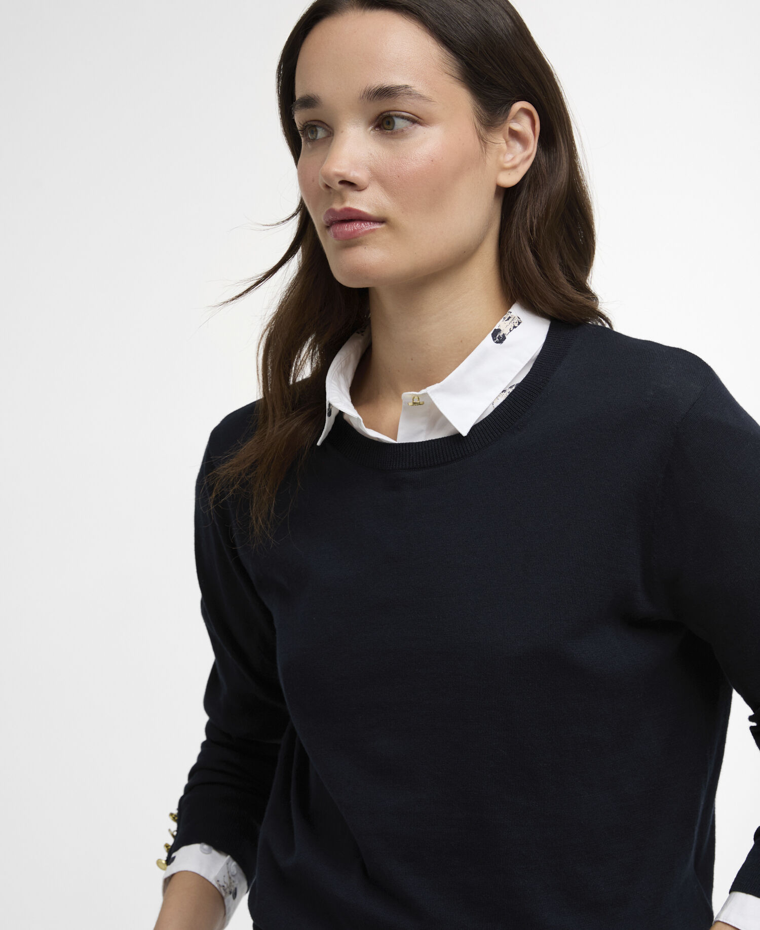 Clover Crew-Neck Jumper Navy