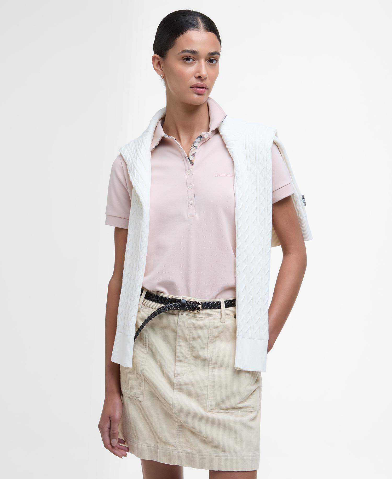 Portsdown Polo Shirt Primrose Pink/Hessian image number 5