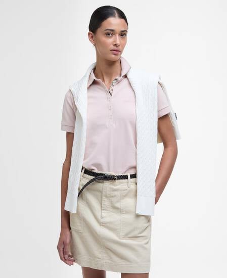 Portsdown Polo Shirt Primrose Pink/Hessian