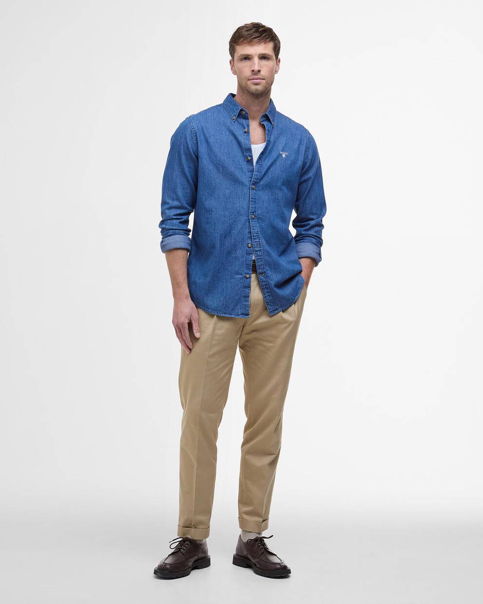 Denim Crest Tailored Long-Sleeved Shirt