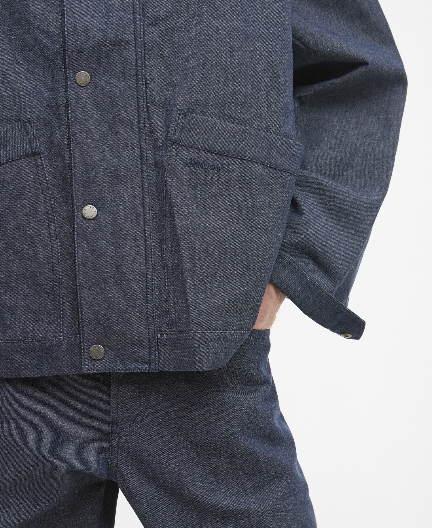Barbour x ARKET Bebul Dry Wax Denim Jacket Blue Denim