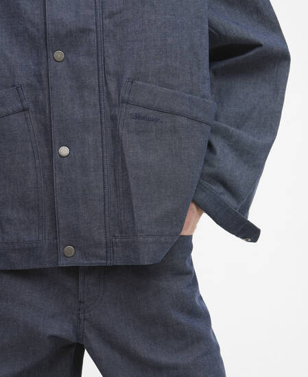 Barbour x ARKET Bebul Dry Wax Denim Jacket Blue Denim