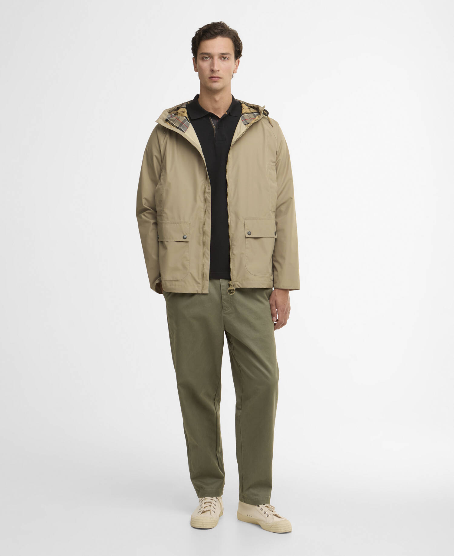 Jacke Hooded Domus Washed Stone image number 1