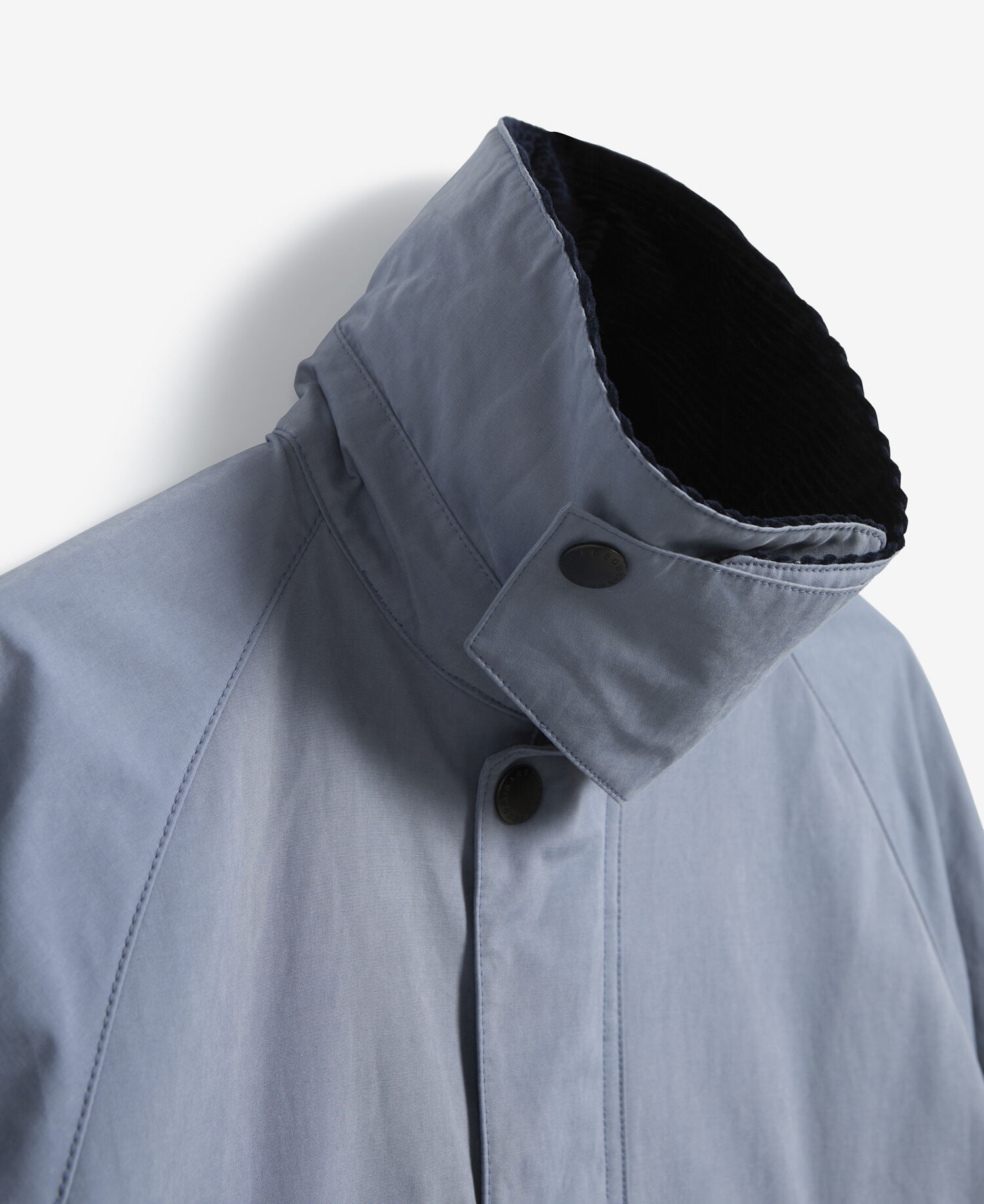 Peached Oversized Bedale Casual Jacket Washed Blue