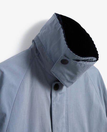 Peached Oversized Bedale Casual Jacket Washed Blue