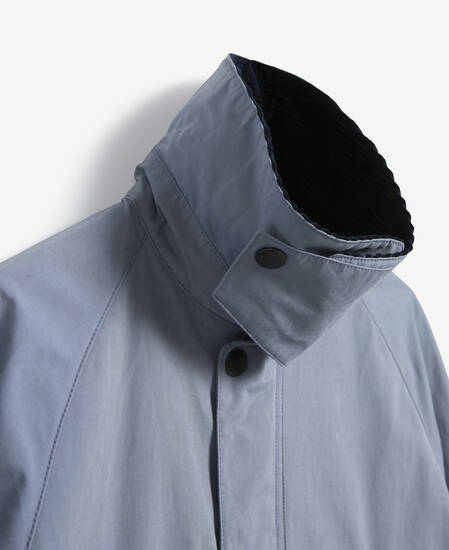 Peached Oversized Bedale Casual Jacket Washed Blue