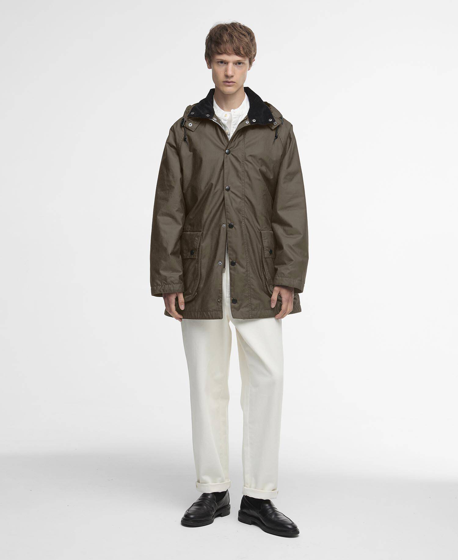 Barbour for Margaret Howell Waxed Parka Kelp image number 1