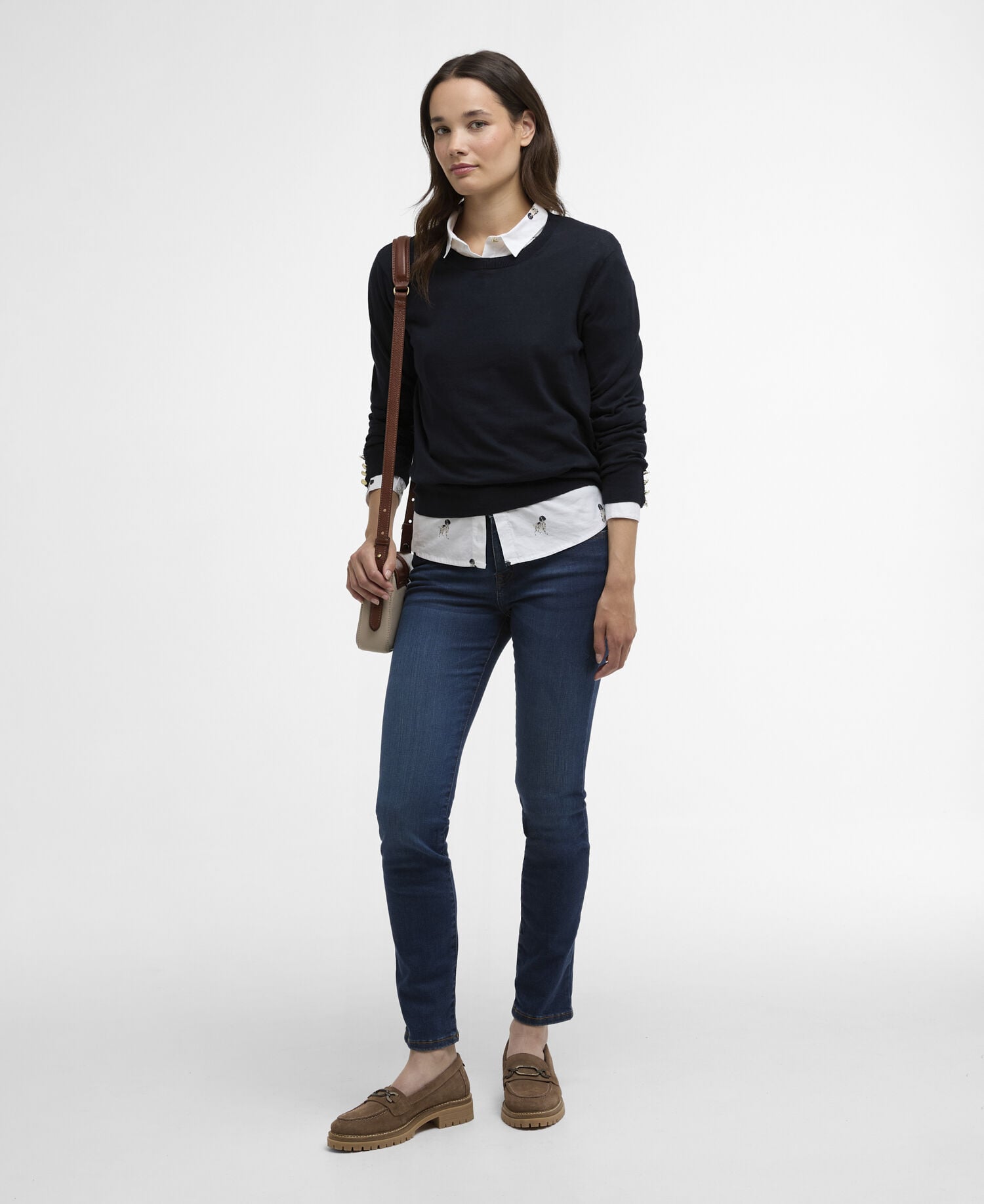 Clover Crew-Neck Jumper Navy