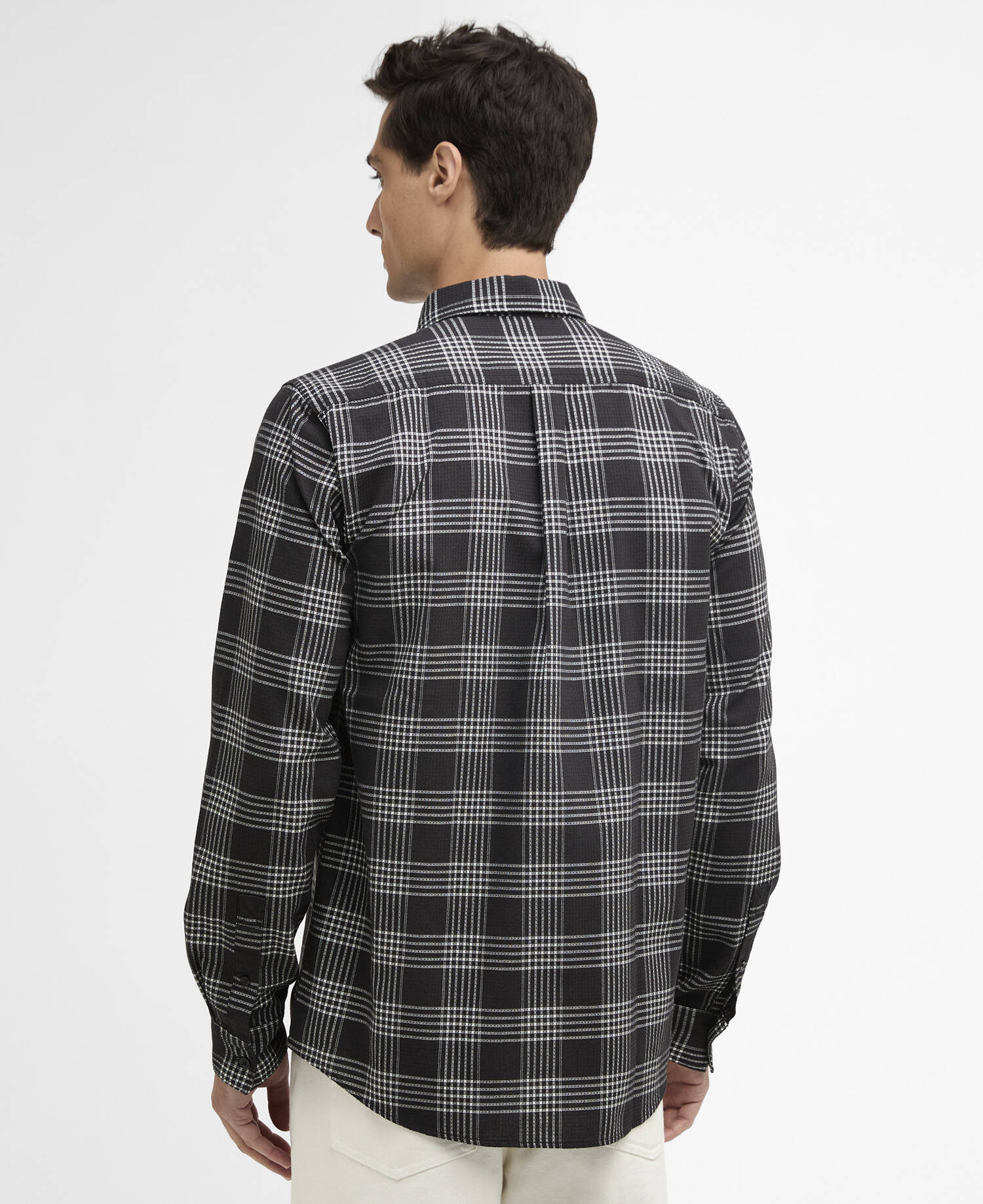 Heanes Waffle Check Long-Sleeved Shirt Black image number 2