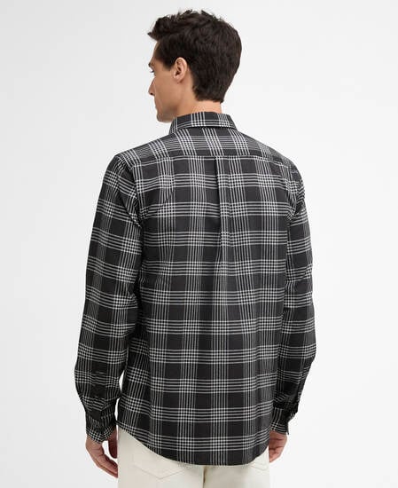 Heanes Waffle Check Long-Sleeved Shirt Black
