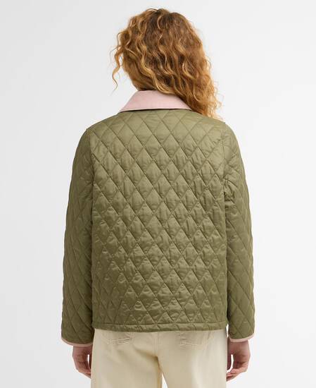 Icons Cropped Liddesdale Quilted Jacket Bleached Olive/Ancient/Gardenia
