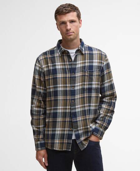 Chopford Relaxed Long-Sleeved Shirt Navy