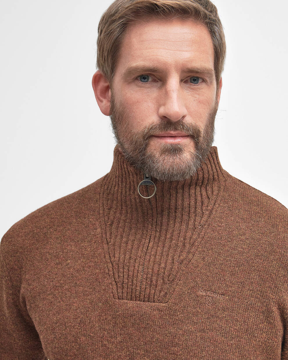 Maglione con mezza zip in lana d'agnello Essential