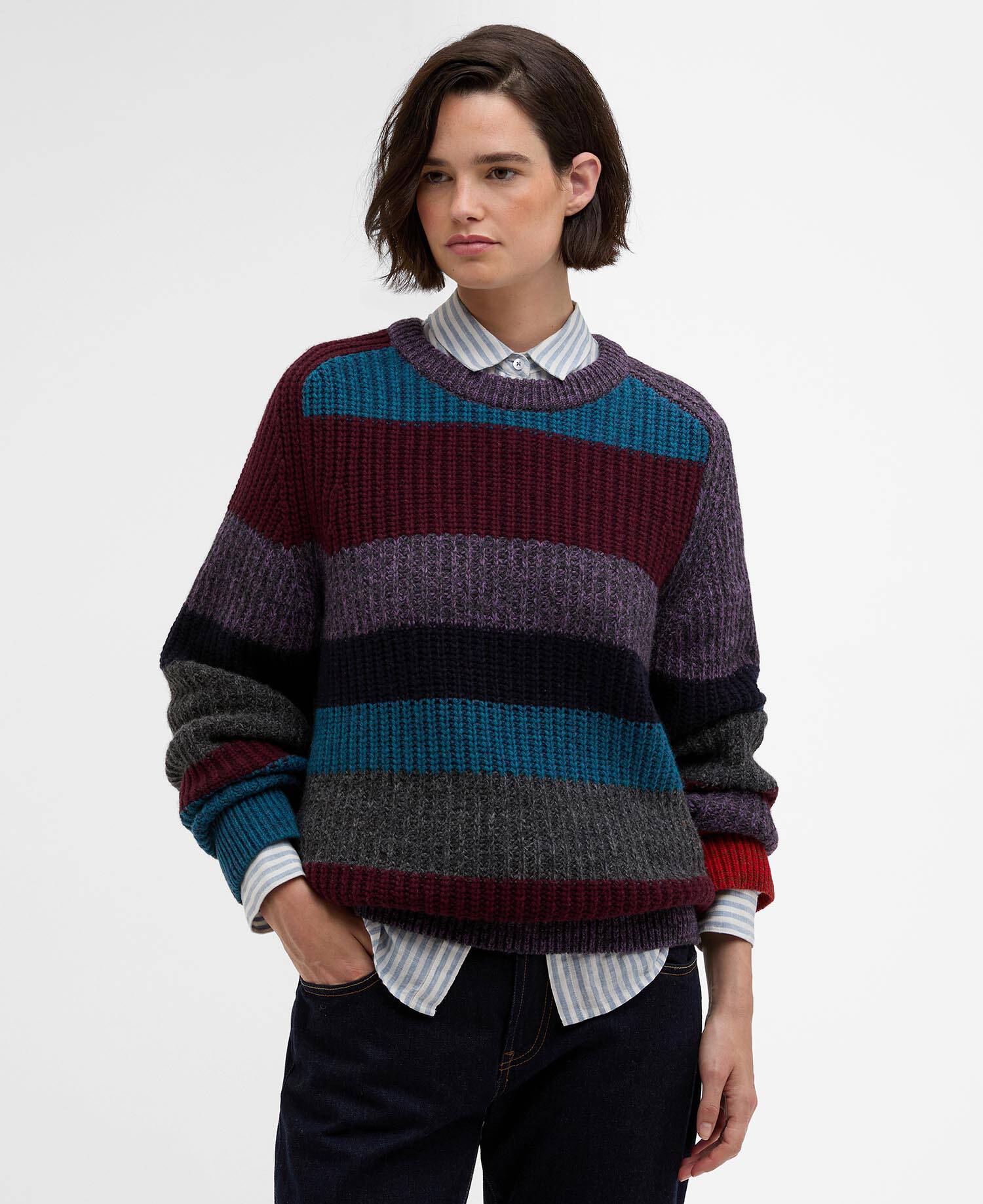 Paul Smith loves Barbour Multi Striped Crew Neck Jumper image number 2