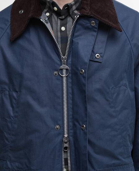 Oversized Bedale Waxed Jacket Washed Cobalt
