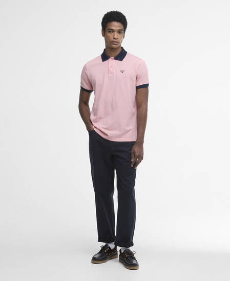 Polo Lynmouth con dettagli a contrasto Mineral Pink