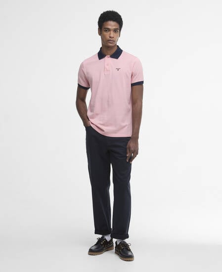 Polo Lynmouth con dettagli a contrasto Mineral Pink