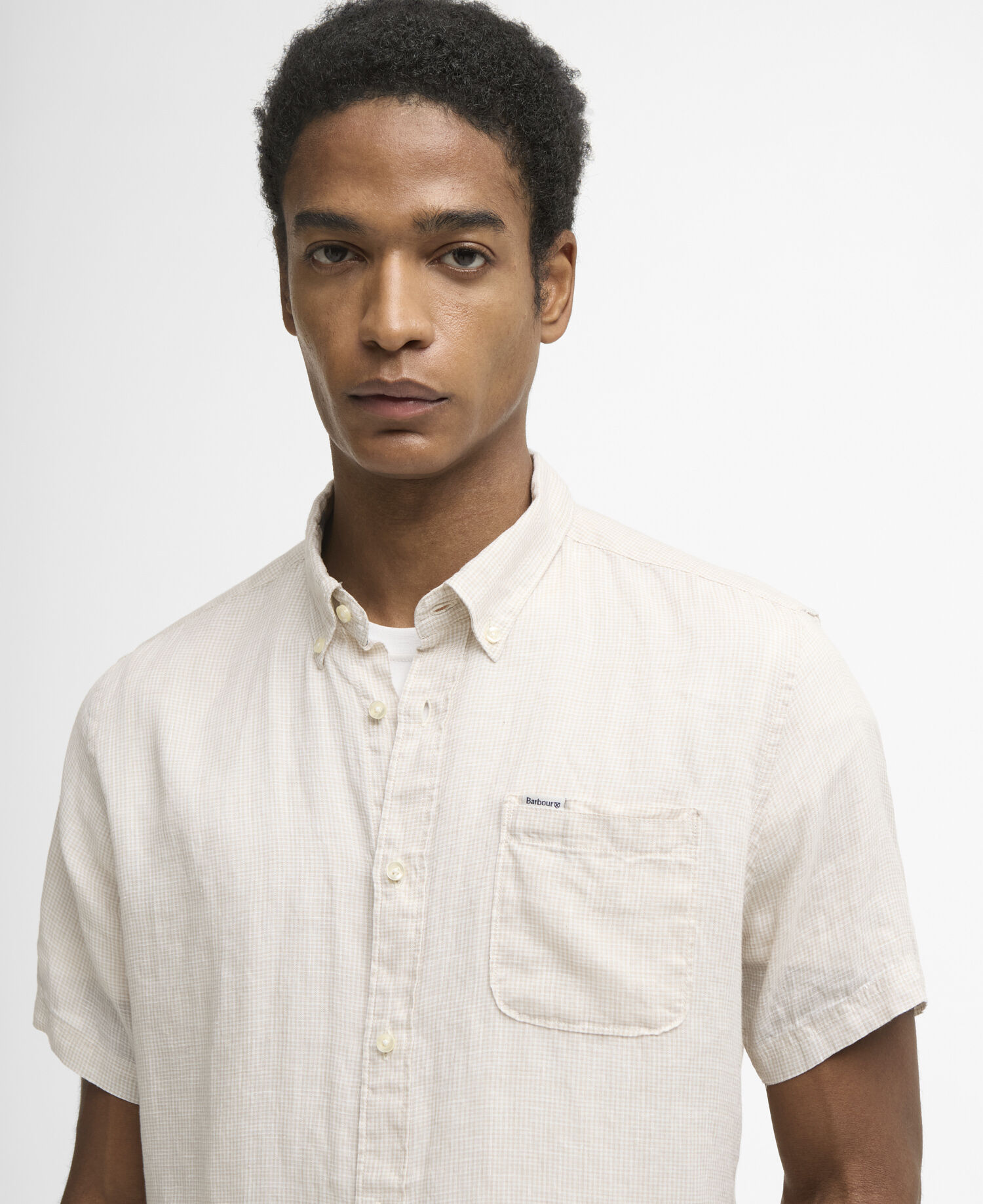 Leinen-Kurzarmhemd Linton Tailored Mist