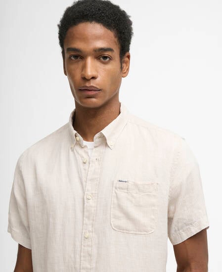 Linton Linen Short-Sleeved Tailored Shirt Mist