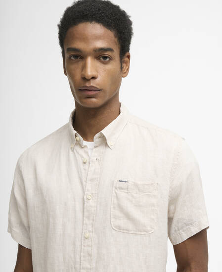 Linton Linen Short-Sleeved Tailored Shirt Mist