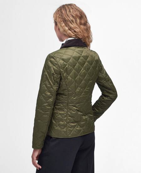 Deveron Quilted Jacket Olive-Pale Pink
