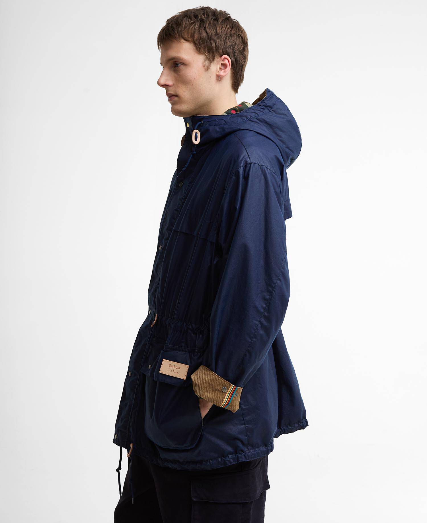 Paul Smith Loves Barbour Durham Waxed Jacket Regal Blue image number 5