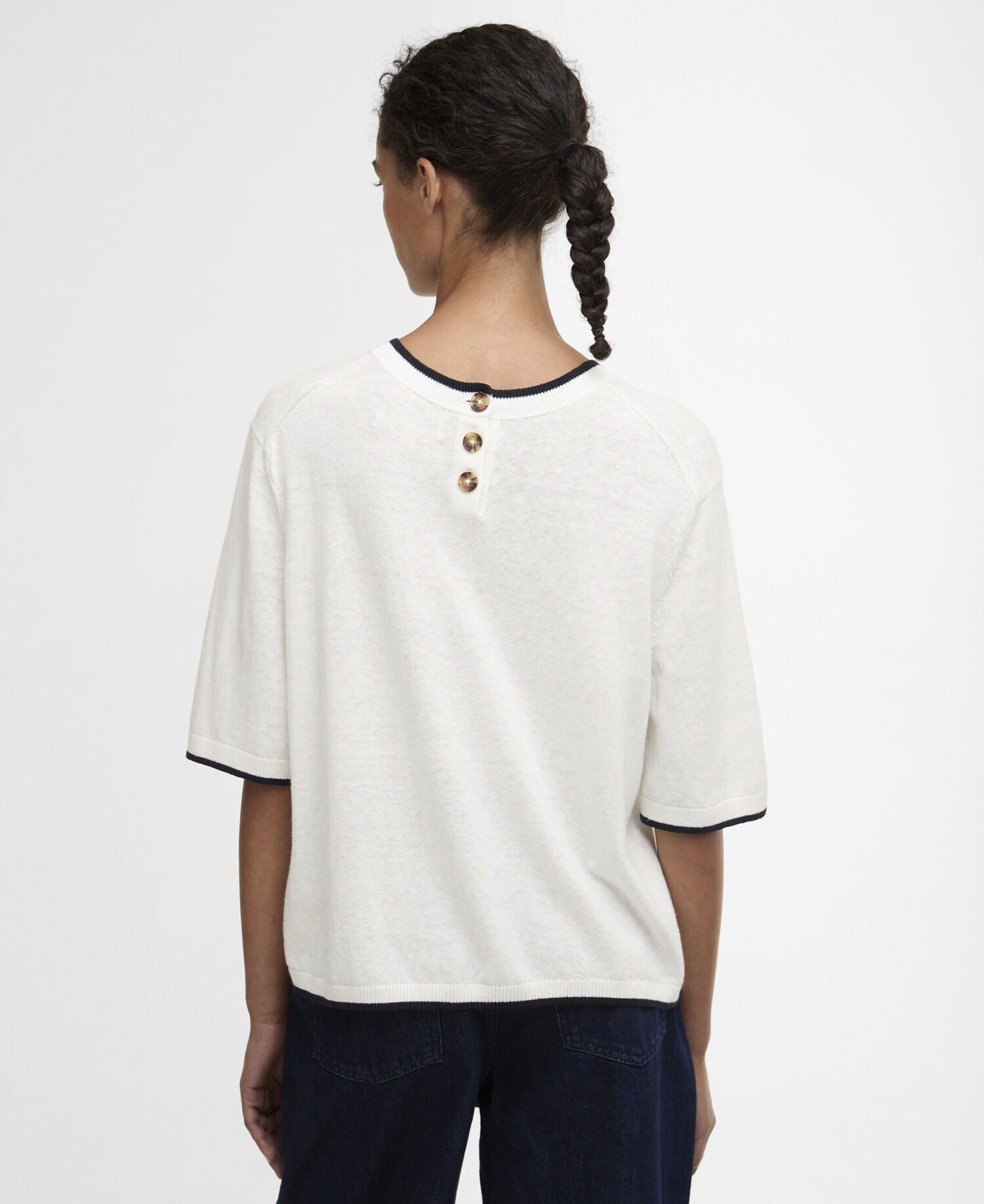 Verona Knitted T-Shirt Cloud/Dark Navy