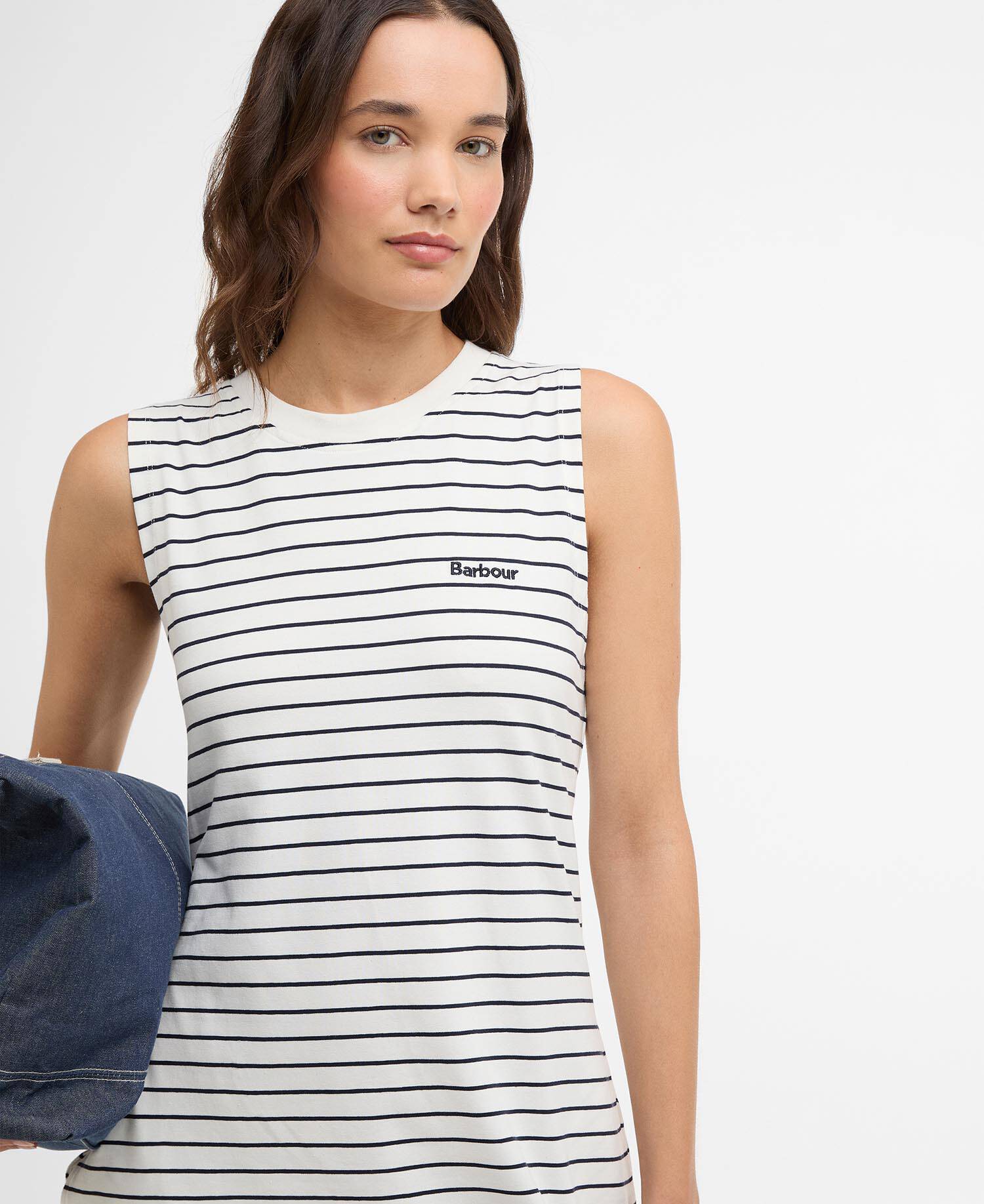 Mini abito con motivo a righe Hartland Cloud/Navy Stripe image number 4