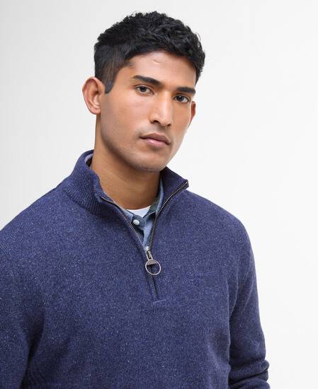 Essential Tisbury Half-Zip Jumper Deep Blue