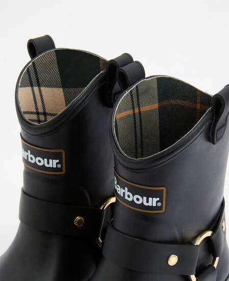 Elley Harness Wellington Boots Black