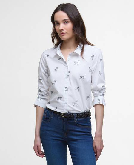 Camicia Brambles a maniche lunghe dalla vestibilità leggermente aderente Dog Print