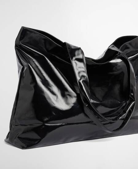 High Shine Tote Bag Black