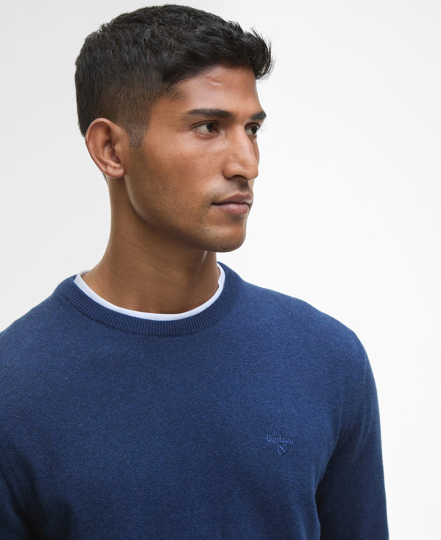 Maglione girocollo in cotone Pima Inky Marl