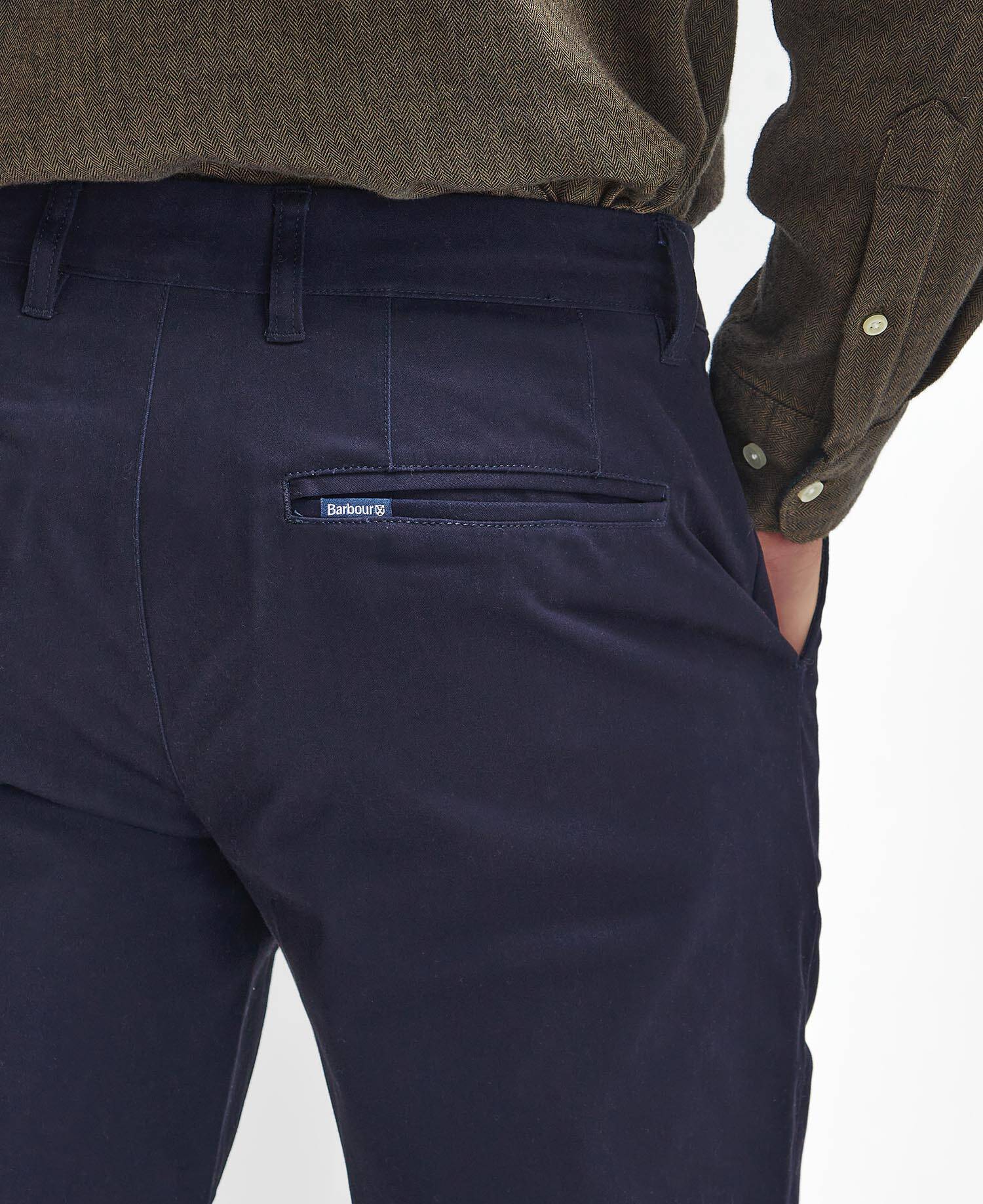 Suede Sateen Tailored Trousers Dark Navy image number 4