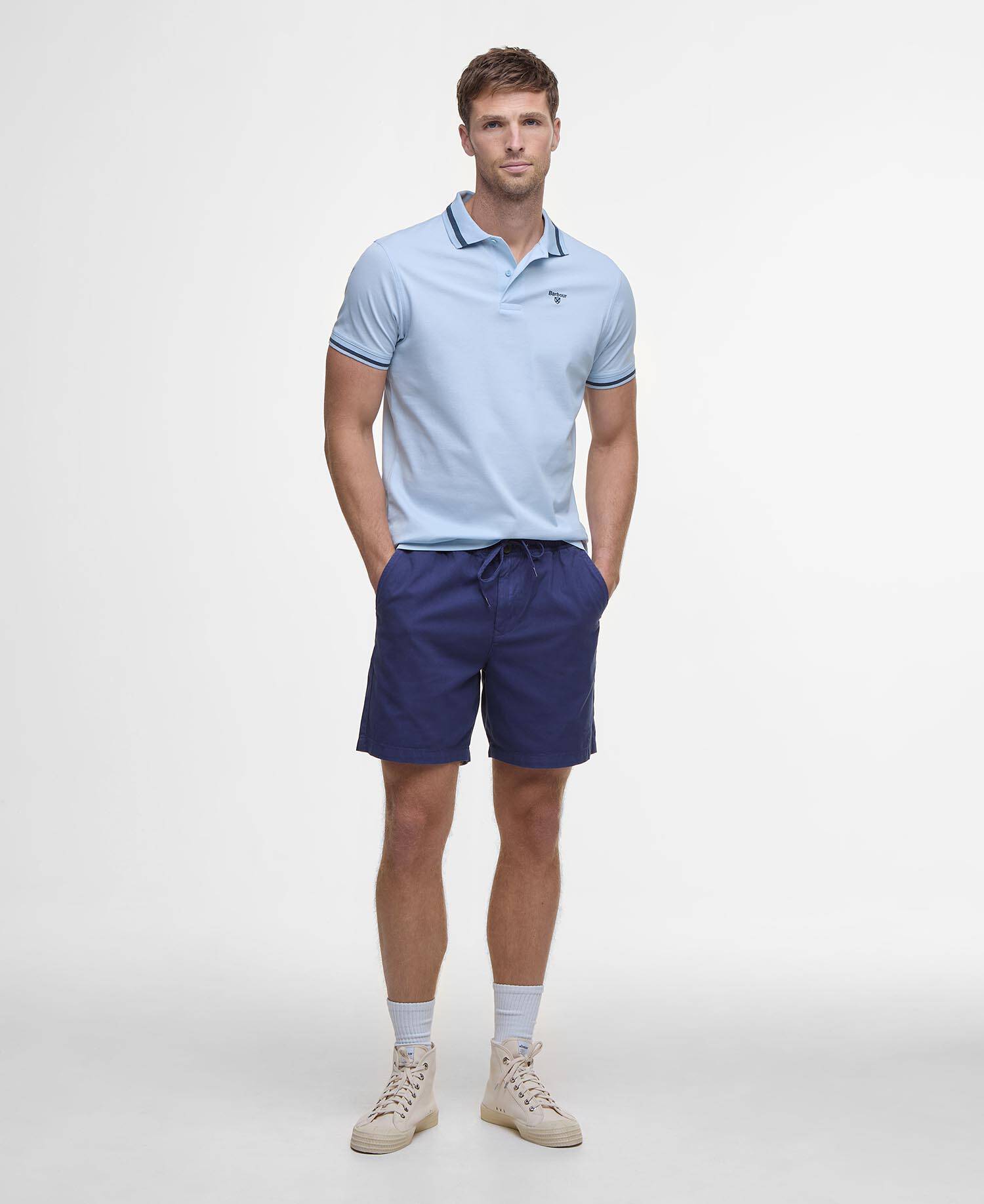 Washed Oxford Relaxed Shorts Oceana image number 0