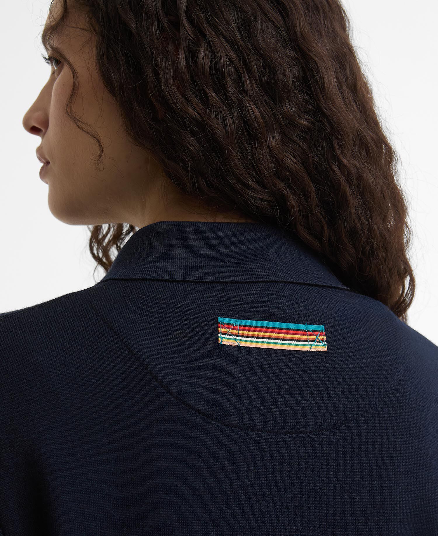 Paul Smith Loves Barbour Whitby Knitted Zip Through Cardigan Dark Navy