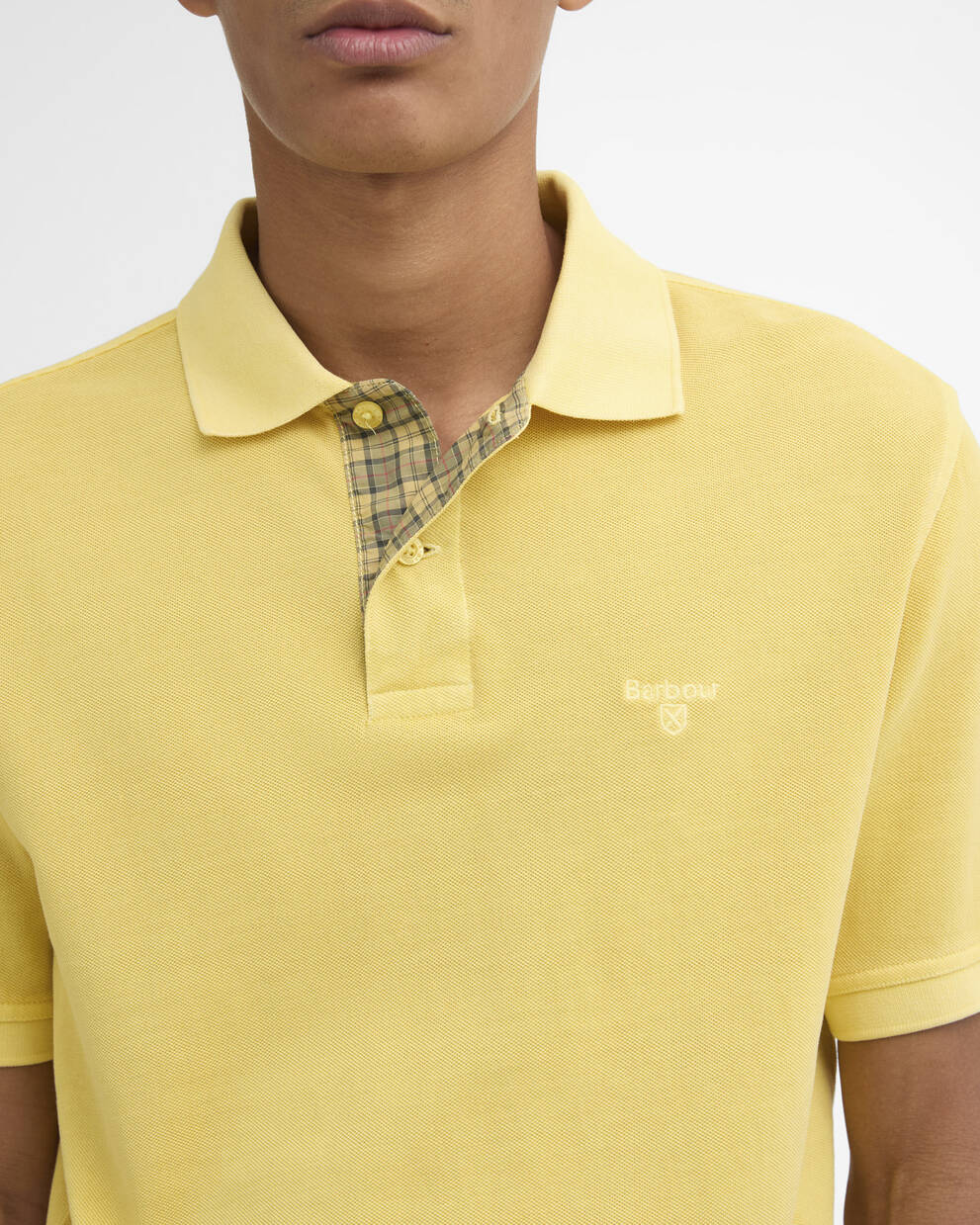 Washed Tartan Tailored Pique Polo