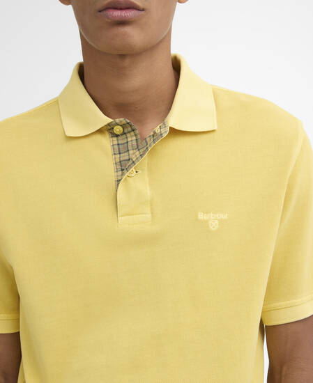 Washed Tartan Tailored Pique Polo Washed Yellow