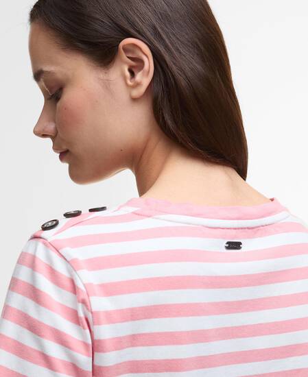 T-shirt Ferryside con motivo a righe Coral Stripe