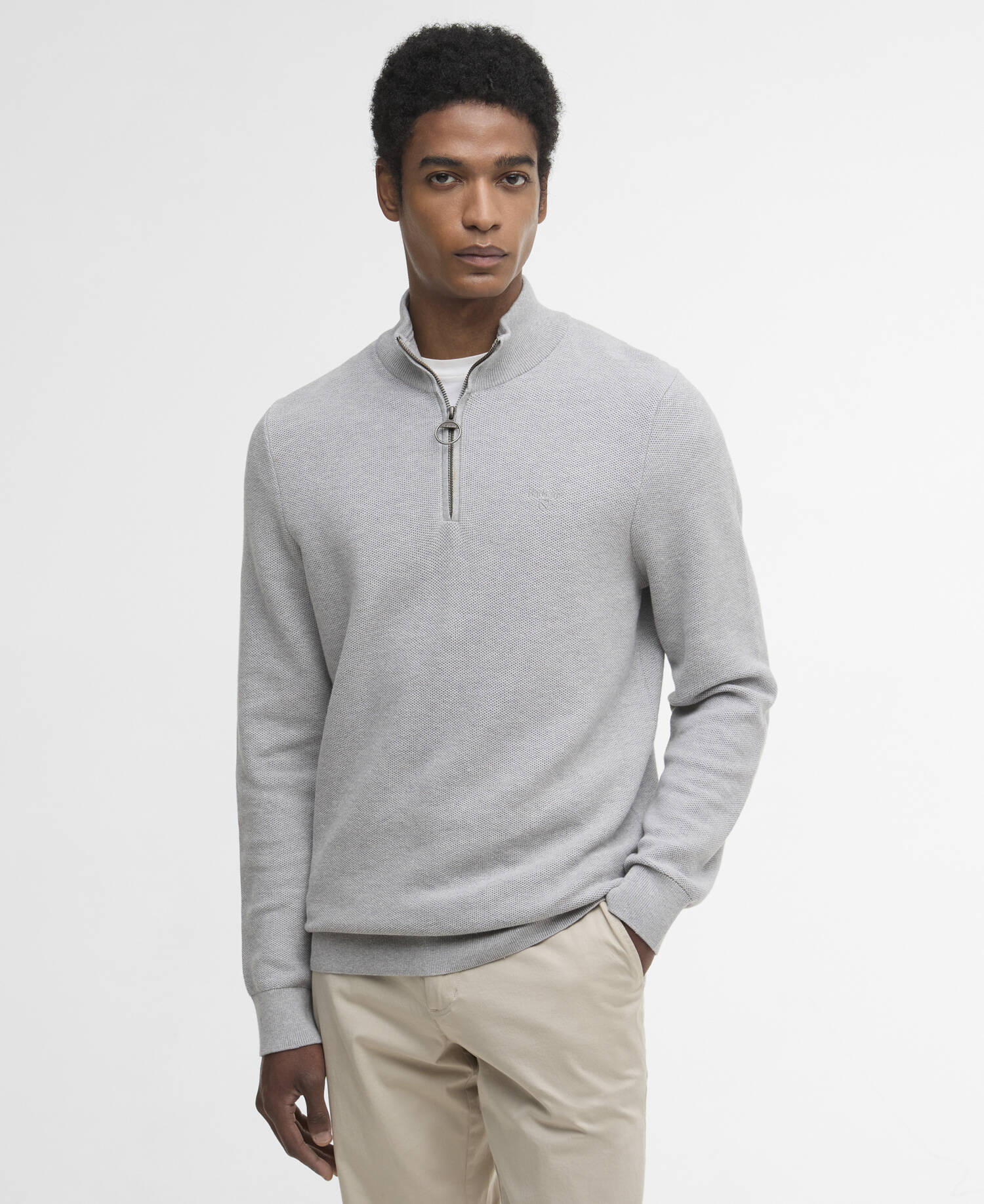 Pullover Essential Honeycomb Half-Zip Grey Marl image number 0