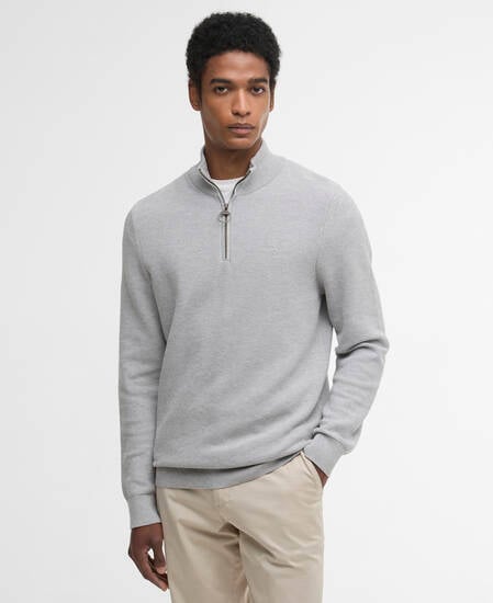 Pullover Essential Honeycomb Half-Zip Grey Marl