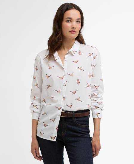 Safari Relaxed Long-Sleeved Shirt Pheasant Print