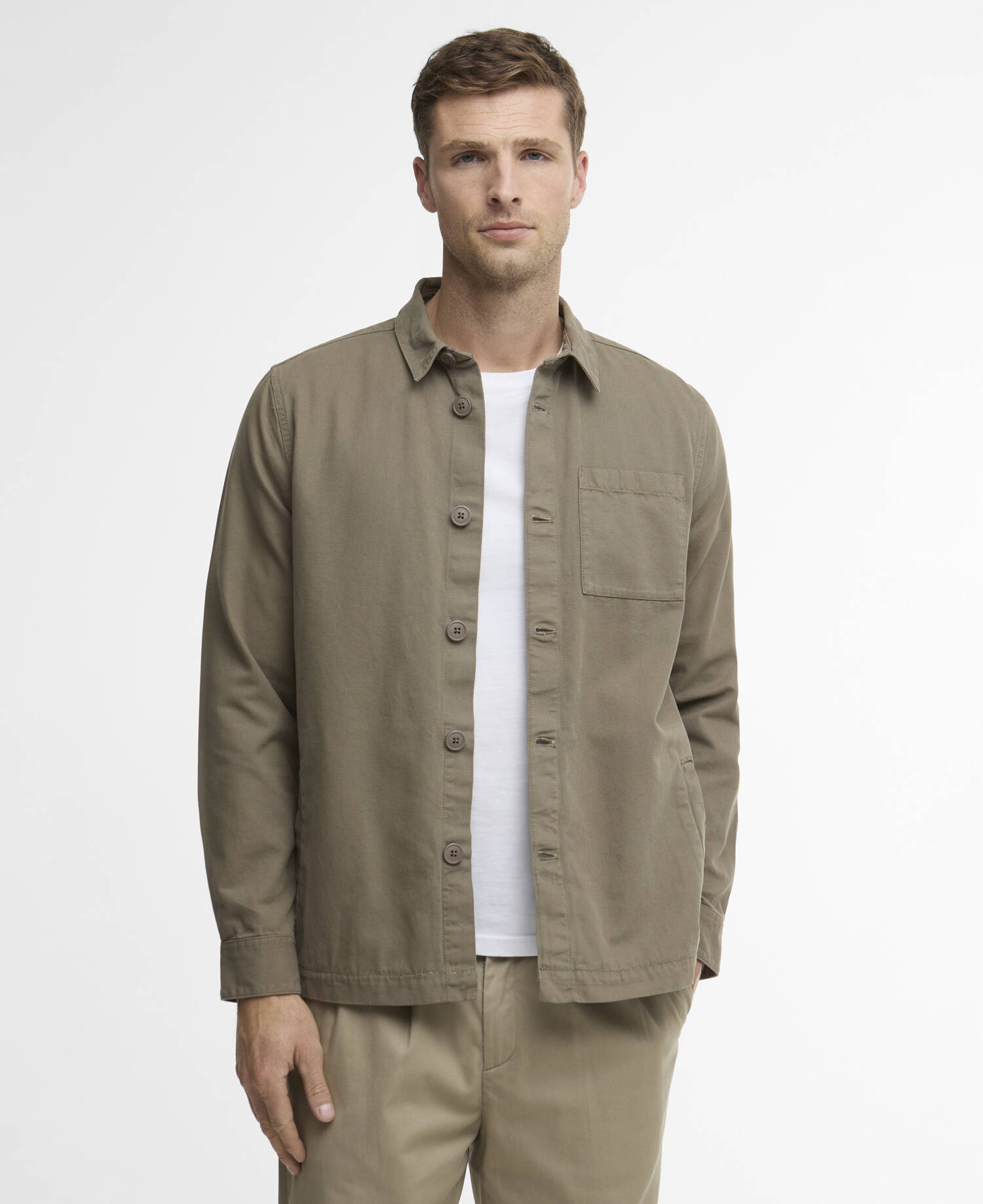 Overshirt Washed Cotton Smokey Olive image number 0