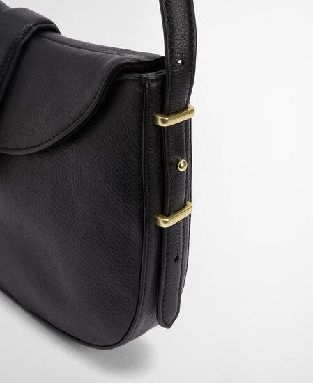Alder Leather Shoulder Bag Black
