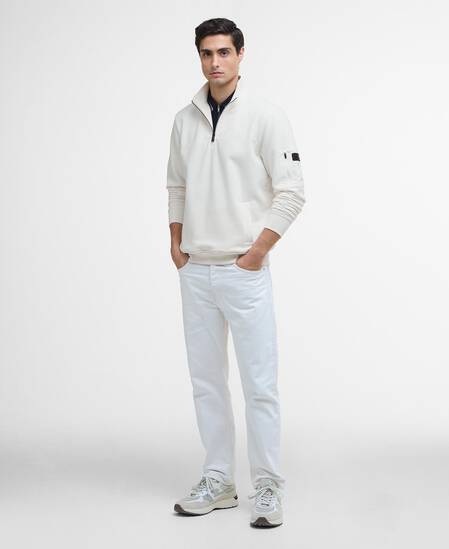 Ewan Half-Zip Sweatshirt Whisper White
