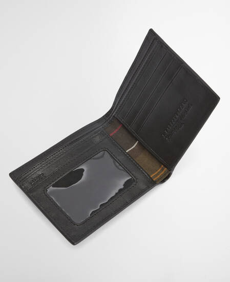 Portafoglio in pelle intrecciata Farne Black