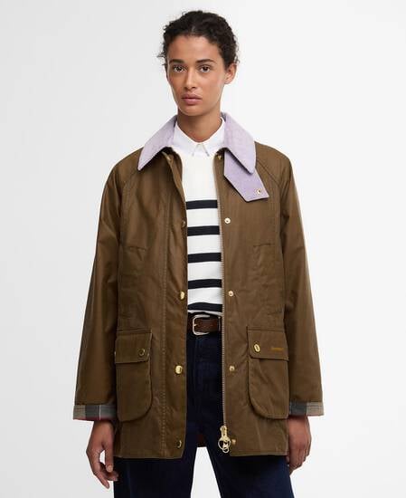 Wachsjacke Modern Beadnell Sand/Dress/Heather Mist