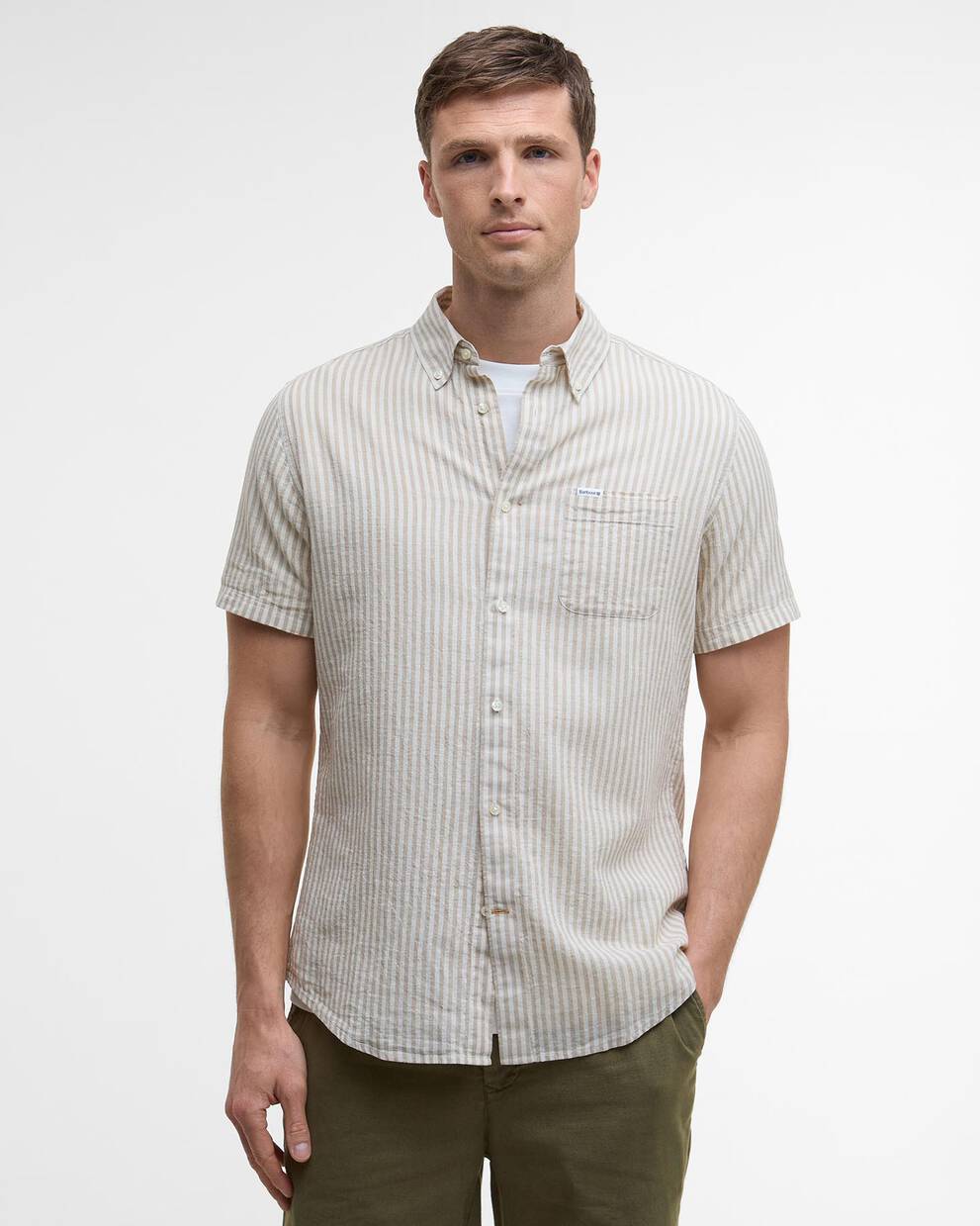 Fulbrook Tailored Short-Sleeved Striped Shirt